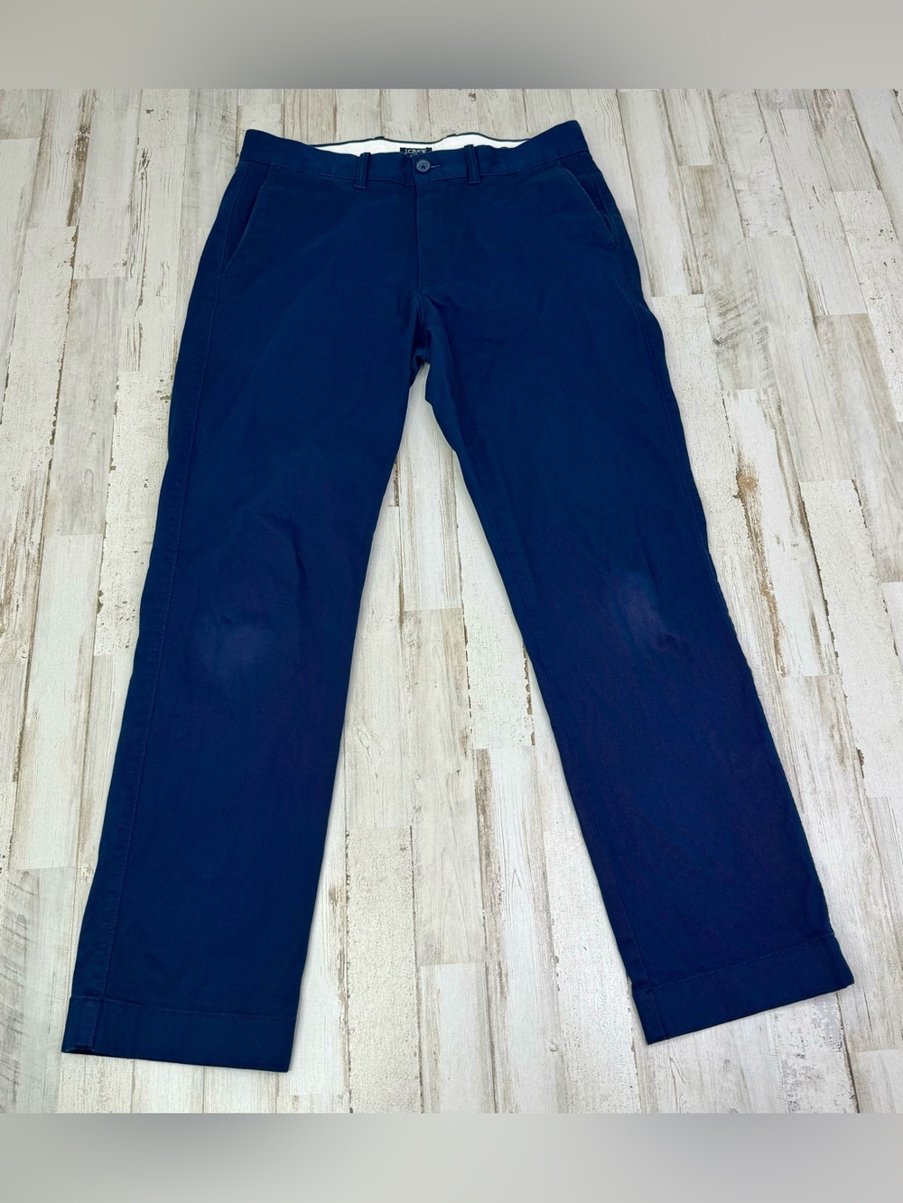 J Crew Chino Pants Mens 30x29 Blue Cotton Blend Straight Fit